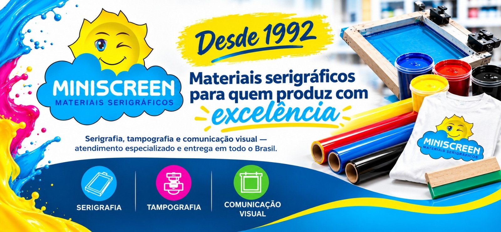 Miniscreen Materiais Serigráficos — desde 1992: materiais serigráficos para quem produz com excelência